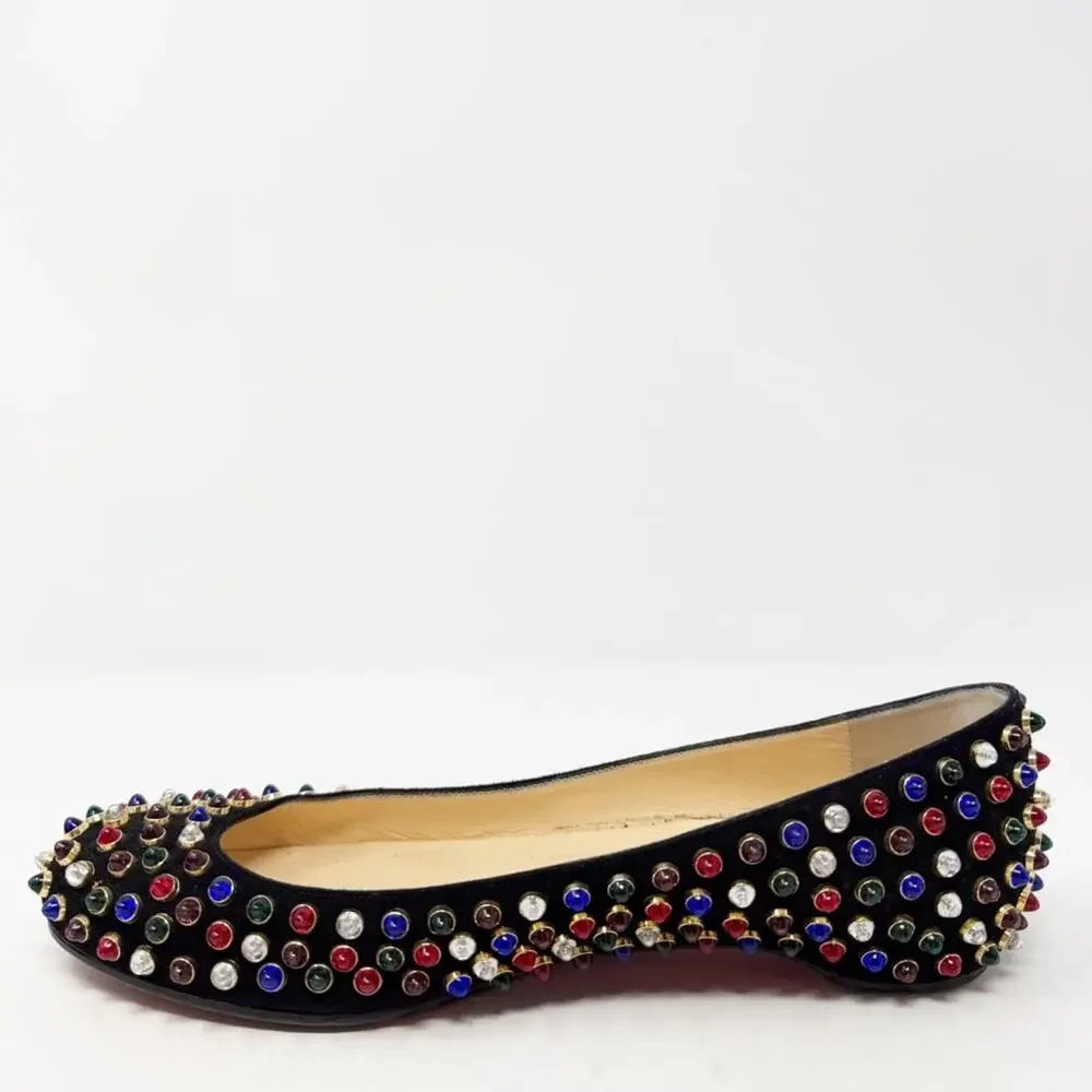 Christian Louboutin Multicolor Spike Stud Ballet Flats Womens Size EU 37.5